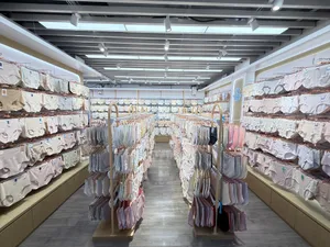 OEM underwear showroom featuring multiple styles and size options